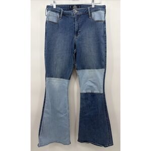 Hollister High Rise Vintage Flare Womens Jeans 13R 31x32 Y2K Patchwork